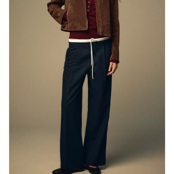 Zara NWT double waist wide leg pants 1608/525 - Picture 1 of 12
